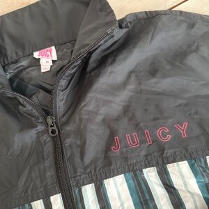 Juicy by Juicy Couture Wind Breaker Jacket Cropped Zipper Stripes Womens Medium